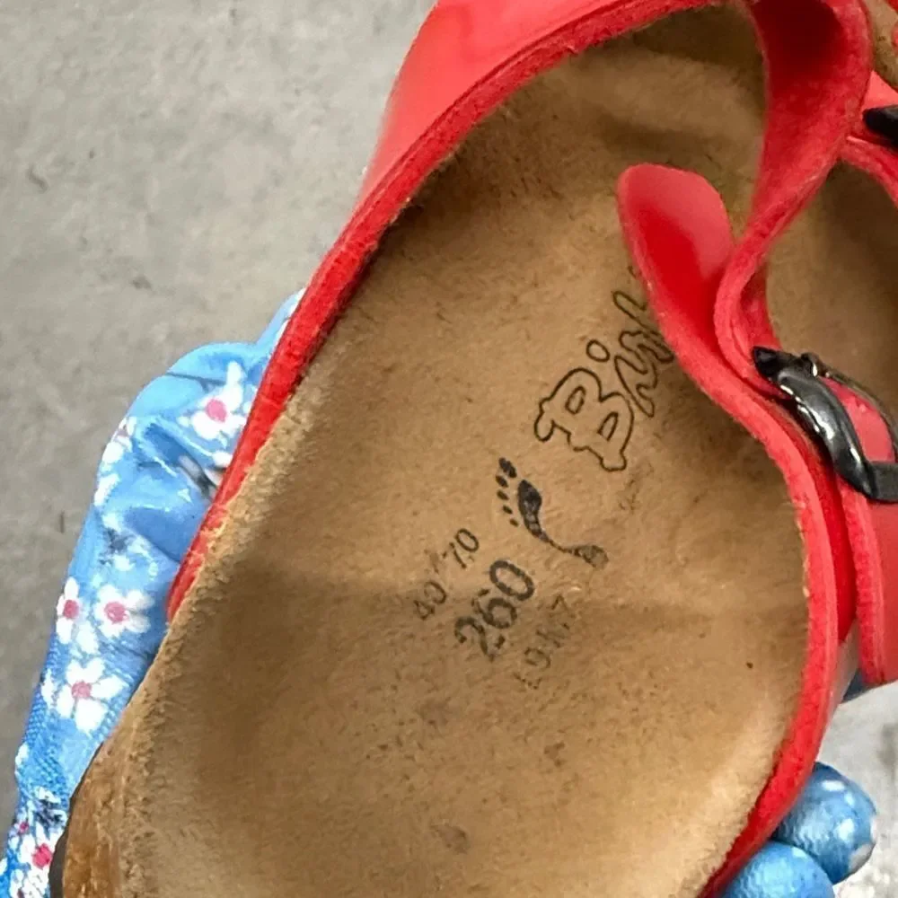 Birkenstock Kids Red Triple Strap Sandals
